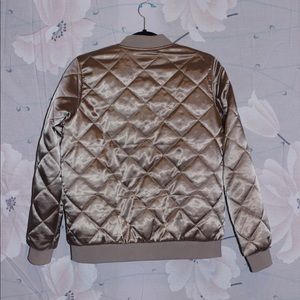 Satin tan bomber jacket